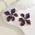 Purple Floral Studs