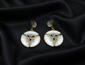 Enamel Art Deco Drop Earrings