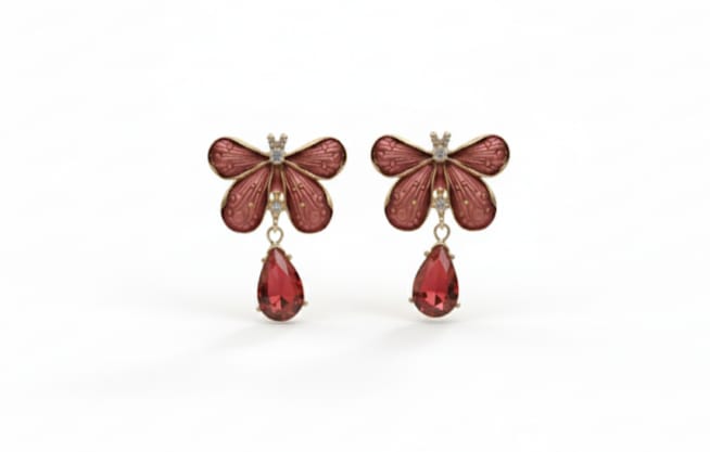 Blue Butterfly Drop Earrings