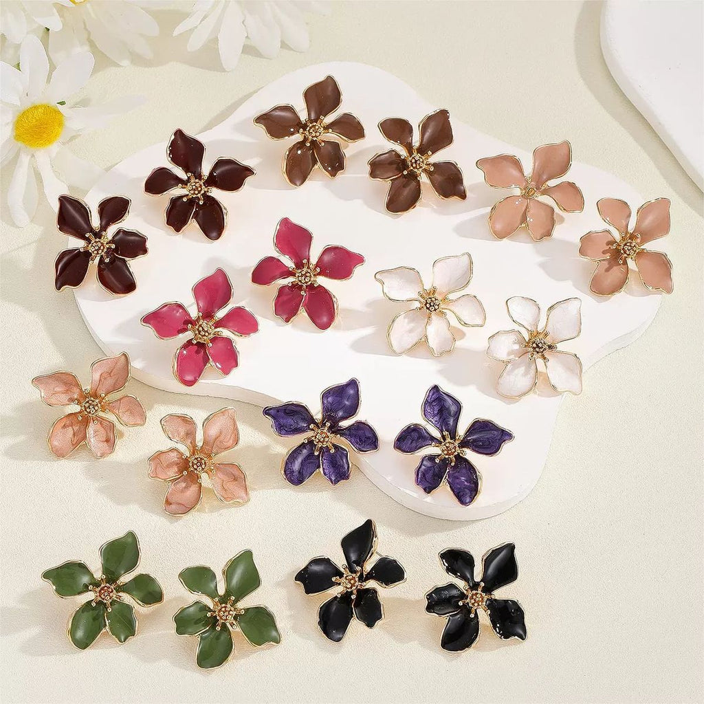 Peach Floral Studs