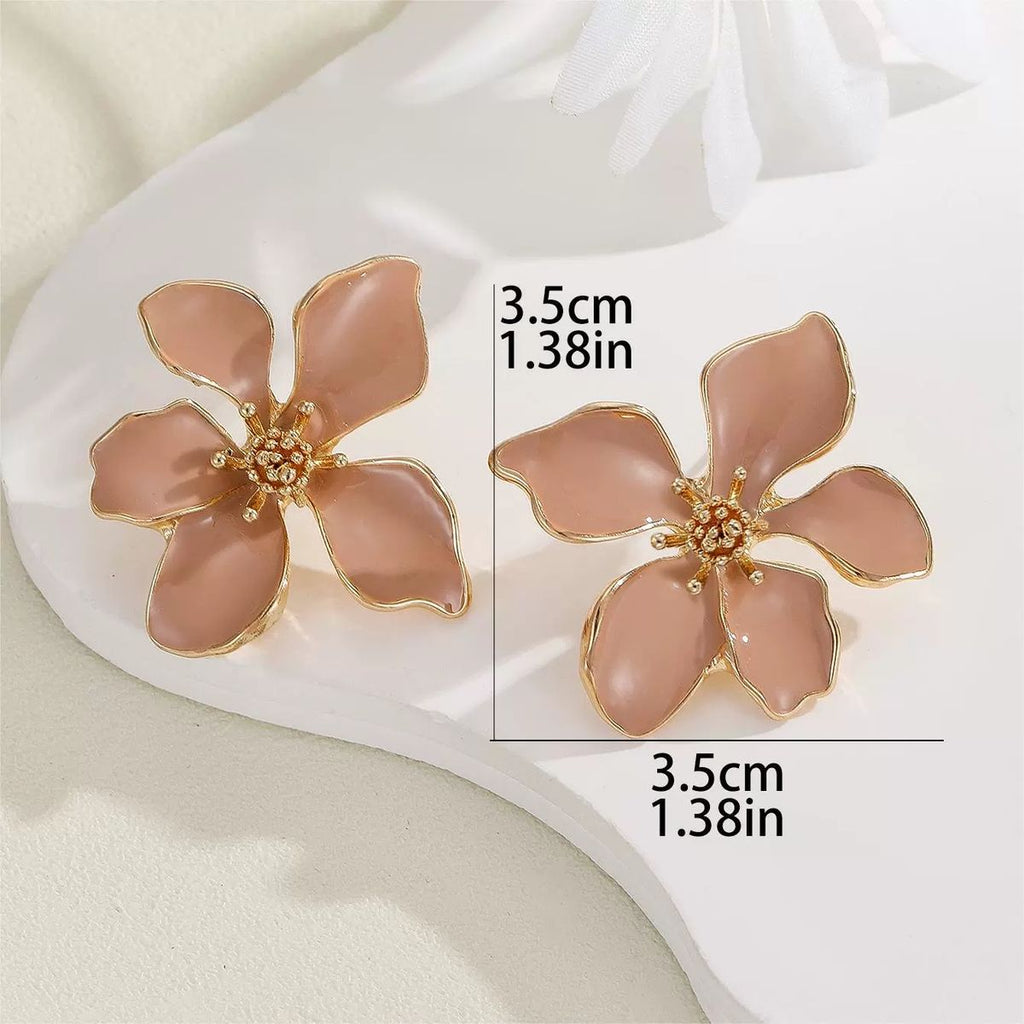 Peach Floral Studs