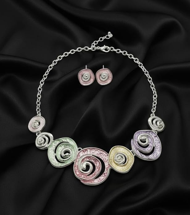 Spiral Pastel Korean Style Necklace Set